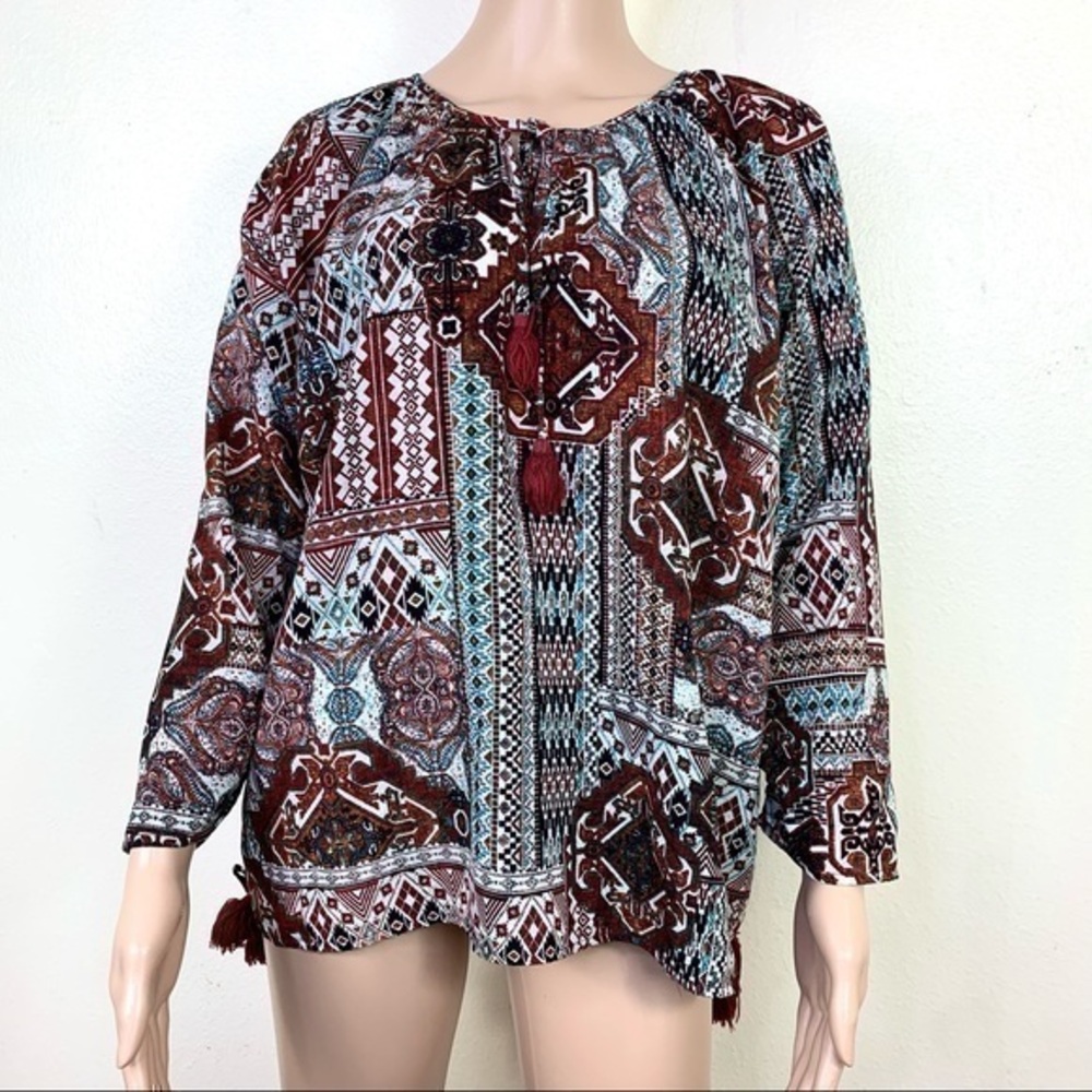 Anthropology Miss Me women’s Top blouse Brown Sz M